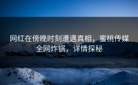 网红在傍晚时刻遭遇真相，蜜桃传媒全网炸锅，详情探秘