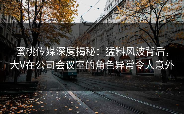 蜜桃传媒深度揭秘:猛料风波背后,大V在公司会议室的角色异常令人意外 蜜桃传媒深度揭秘:猛料风波背后,大V在公司会议室的角色异常令人意外