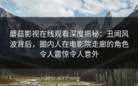 蘑菇影视在线观看深度揭秘：丑闻风波背后，圈内人在电影院走廊的角色令人震惊令人意外